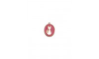 Pendentif en émail rose...
