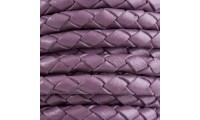 Cuir tressé 5mm. Pourpre