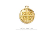 Pendentif Talisman 14 mm. Doré