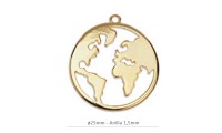 Pendentif mondial 25 mm. Doré