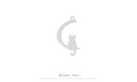 Pendentif lune et chat 13 mm