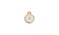 Pendentif croix 10mm. Émail...