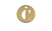 Pendentif rond de 8mm lettre C