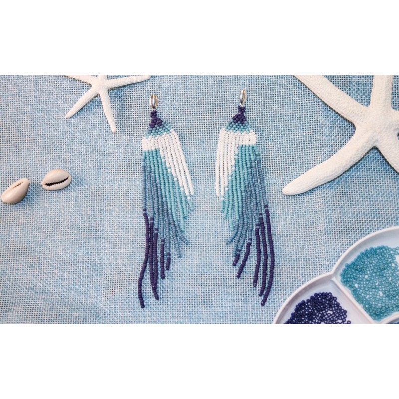 Kit boucles d'oreilles- plumes - bleu turquoise