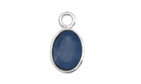 Pendentif ovale quartz bleu...