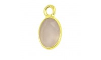 Pendentif ovale quartz rose...