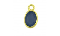 Pendentif ovale quartz bleu...