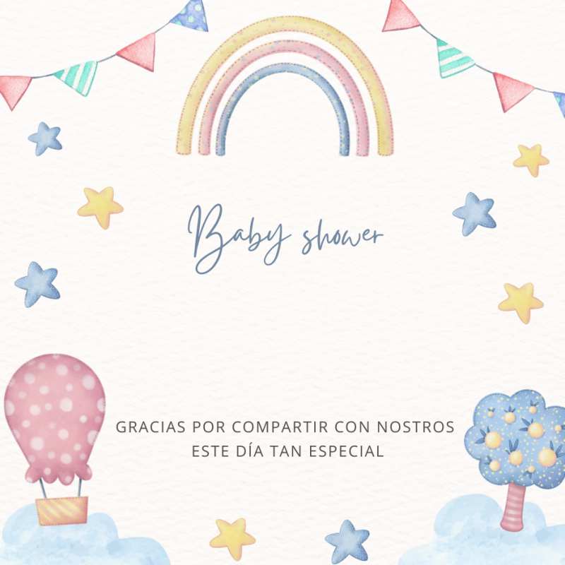 Baby shower carte cadeau + sac transparent