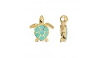 Pendentif tortue émail bleu...