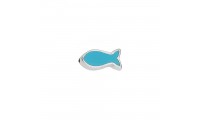Perle poisson émaillée bleu...