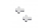 Perles croix en howlite 12 mm.