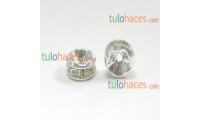 Rondel argent 5 mm. Cristal