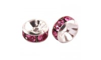Rondel argent 5 mm. Rose