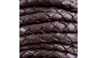Cuir tressé 6mm. Marron