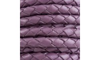 Cuir tressé 6mm. Pourpre