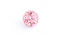 Boule 10 mm. avec strass. Rose