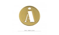 Pendentif rond de 8mm lettre A