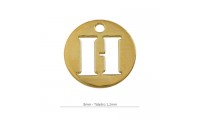 Pendentif rond 8mm lettre H