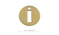 Pendentif rond de 8mm lettre I