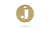 Pendentif rond de 8mm lettre J