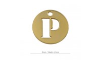 Pendentif rond 8mm lettre P
