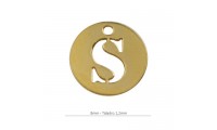 Pendentif rond de 8mm lettre S