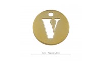 Pendentif rond 8mm lettre V
