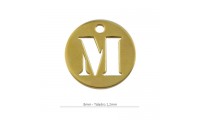 Pendentif rond de 8mm lettre M