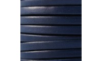 Cuir italien plat 5mm. Bleu...