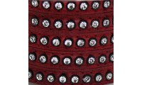 Cuir avec Swarovski 6mm. Rouge