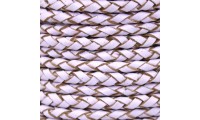 Cuir tressé 3mm. Lilas