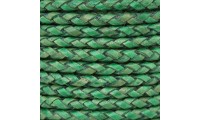 Cuir tressé 3mm. Vert