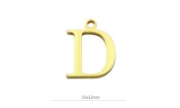 Pendentif lettre D 15mm....