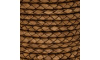 Cuir tressé 4mm. Tabac